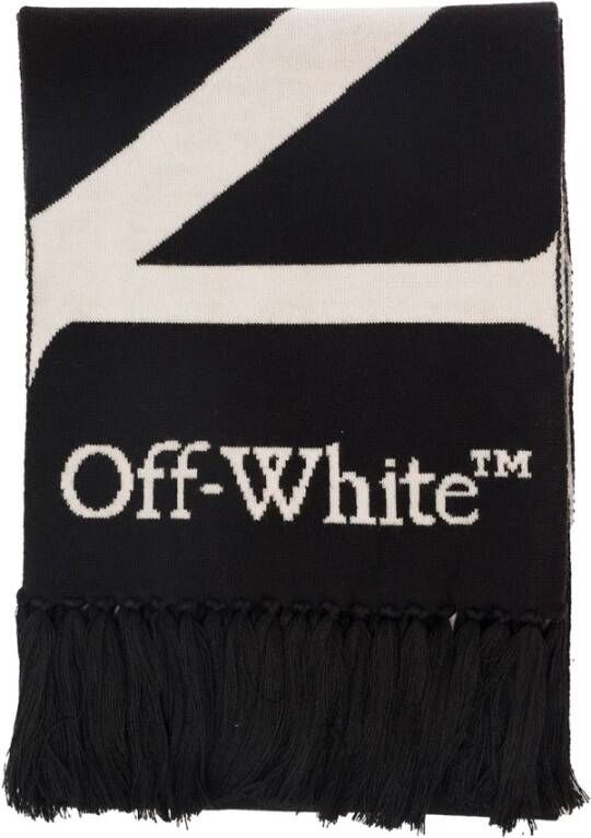 Off-White No Offense sjaal met intarsia logo Zwart