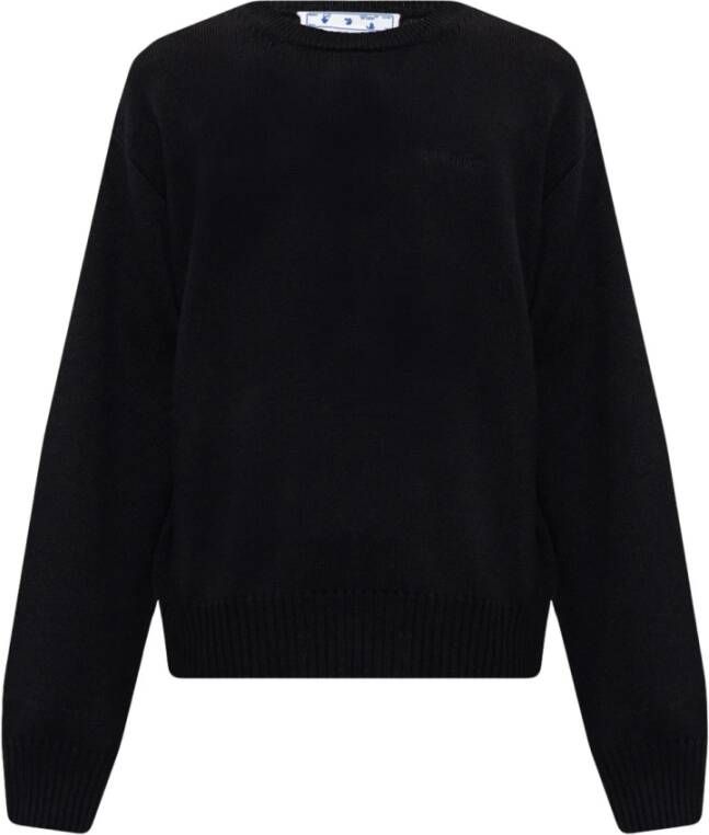 Off White Truien met ronde hals Zwart Heren