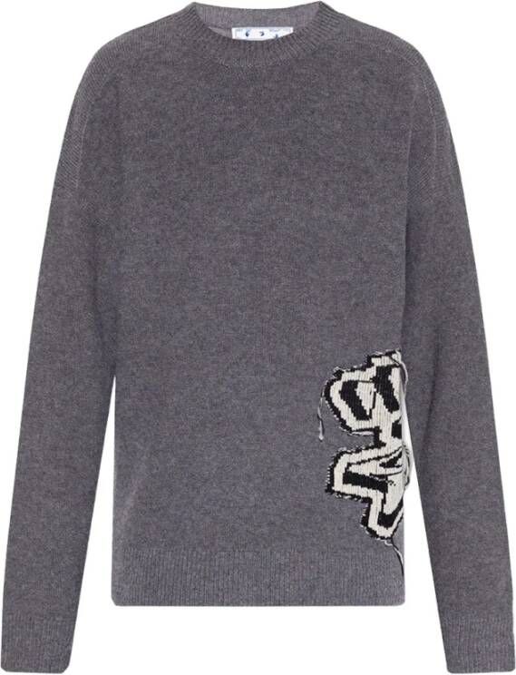 Off White Truien met ronde hals Grijs Heren