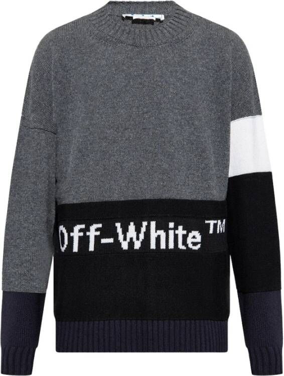 Off-White Trui met intarsia logo Grijs - Foto 2