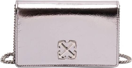 Off White Zilveren Jitney 0.5 Portemonnee Met Ketting Grijs Dames