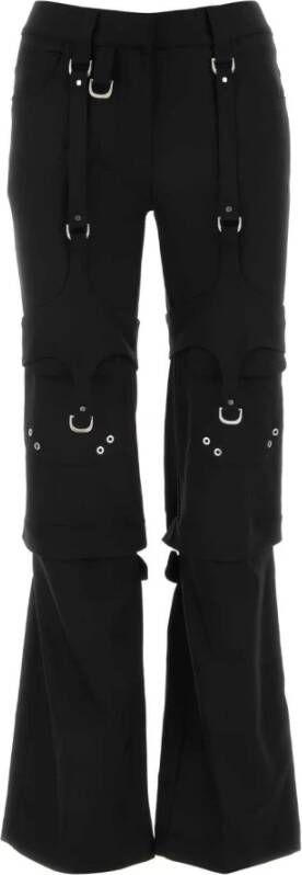 Off White Zwarte Cargo Broek met Stretch Polyester Mix Black Dames