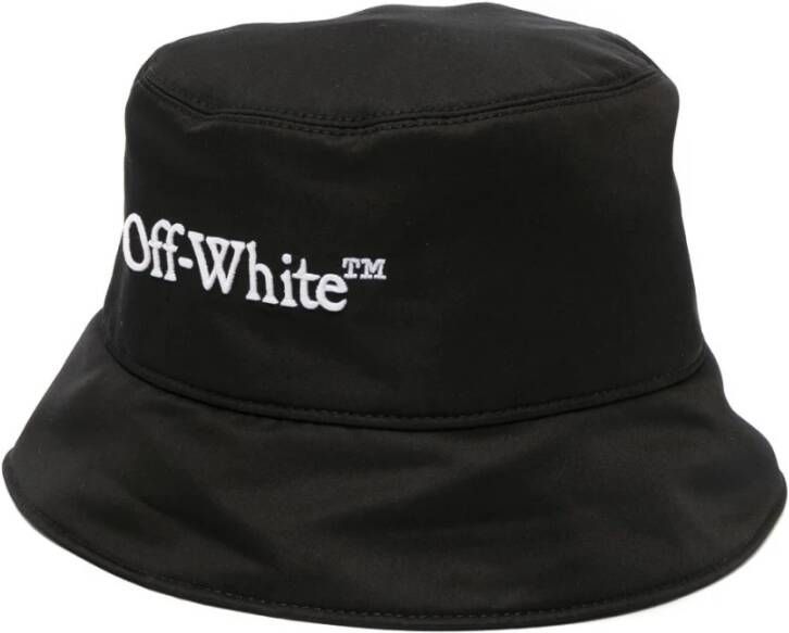 Off White Zwarte Logo Hoeden 100% Polyester Zwart Dames