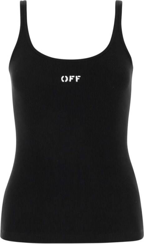 Off White Zwarte stretch katoenen tanktop Zwart Dames