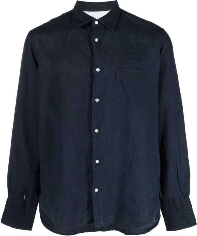 Officine Générale Casual Shirts Blauw Heren