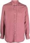 Officine Générale Fadedburgundy Shirt met Gerimpelde Manchetten Pink Heren - Thumbnail 1