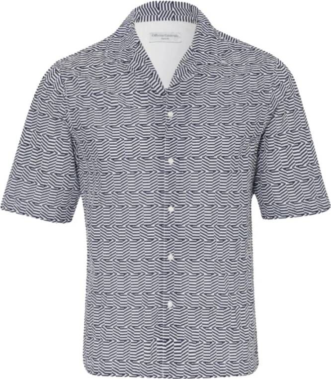 Officine Générale Short Sleeve Shirts Blauw Heren