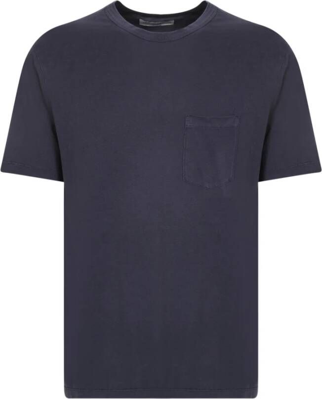 Officine Générale Blauw Lyocell Blend T-Shirt Blue Heren