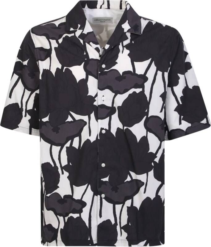 Officine Générale Zwarte Bloemenprint Shirt voor Heren Zwart Heren