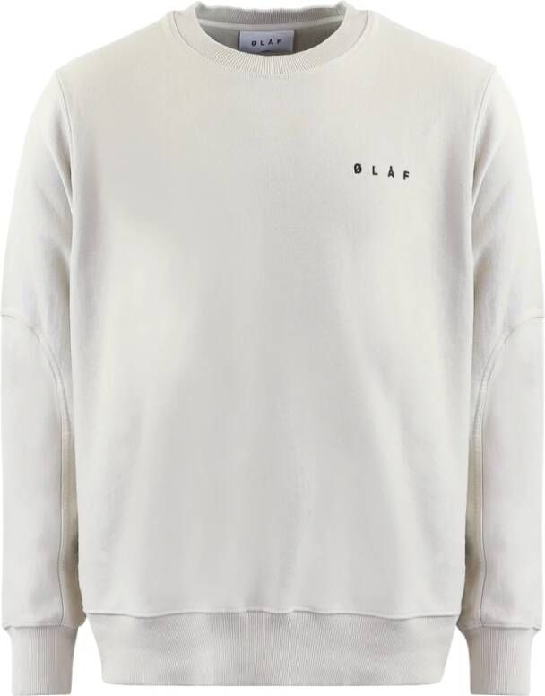 Olaf Hussein Zip Mock Sweater met Cursief Logo Beige Heren