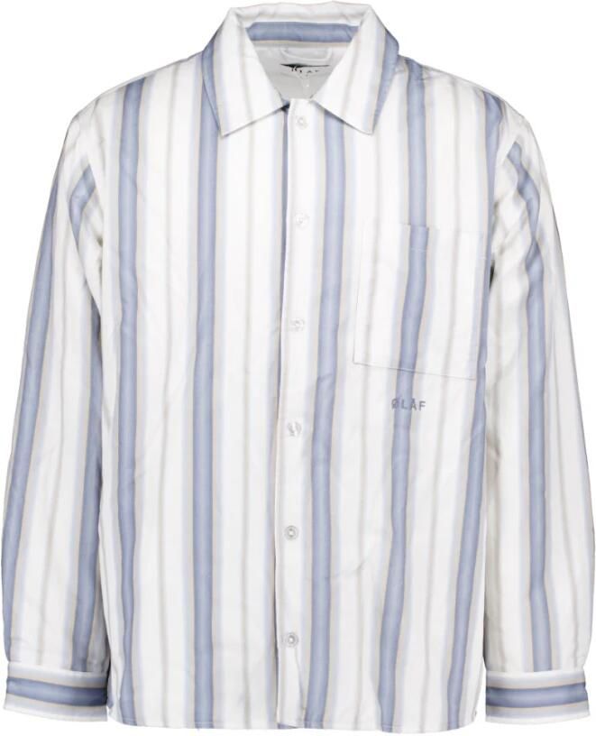 Olaf Hussein Gewatteerd Gestreept Overshirt Multicolor Heren