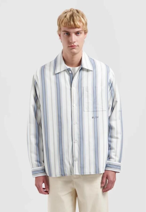 Olaf Hussein Gewatteerd Gestreept Overshirt Multicolor Heren - Foto 2