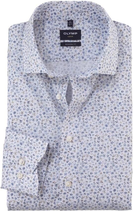 OLYMP Businessoverhemd Luxor modern fit met bloemig minimal-dessin - Foto 7