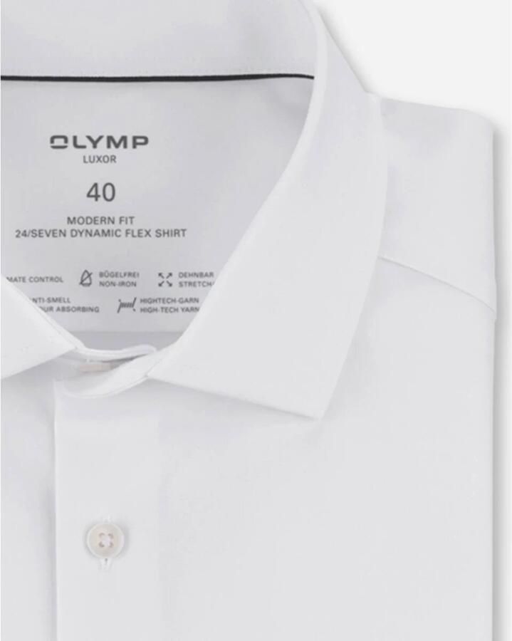 Olymp Overhemd business Luxor Modern Fit normale fit wit effen katoen - Foto 4