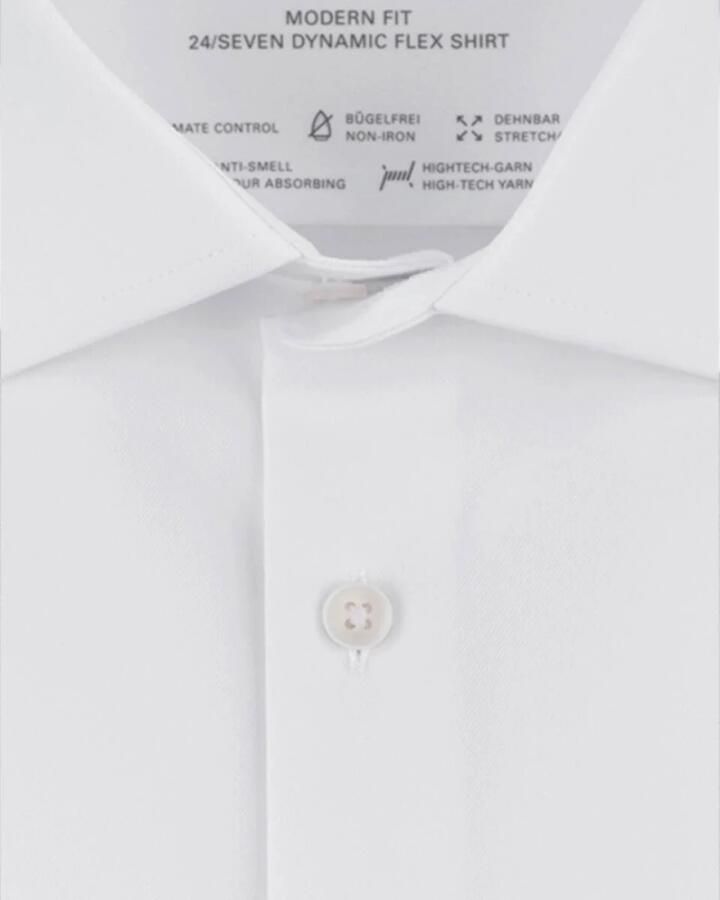 Olymp Overhemd business Luxor Modern Fit normale fit wit effen katoen - Foto 3