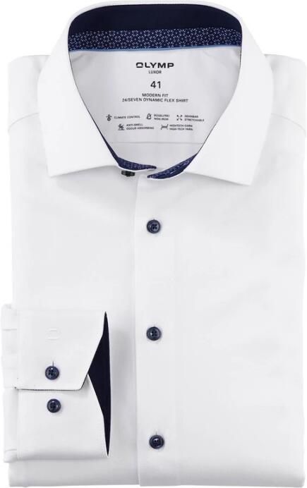 Olymp Modern fit zakelijk overhemd met structuurmotief model 'Global' - Foto 2