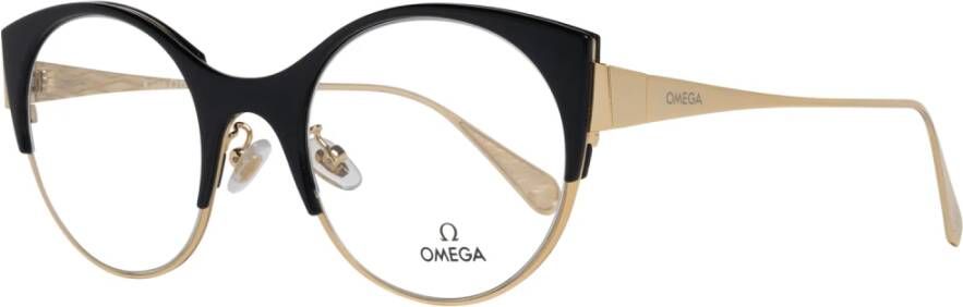 Omega Zwarte Cat Eye Optische Brillen voor Vrouwen Black Dames