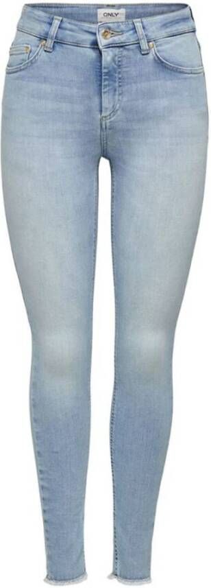 Only Ankle jeans ONLBLUSH MID SK ANK RAW met iets gerafelde voetzoom - Foto 2