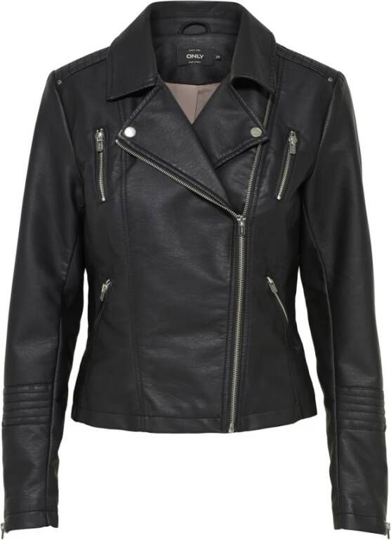 Only Biker faux lederen jas Zwart Dames