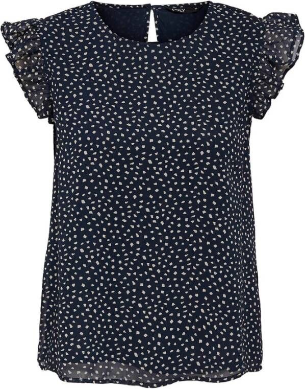 Only Blouse Blauw Dames