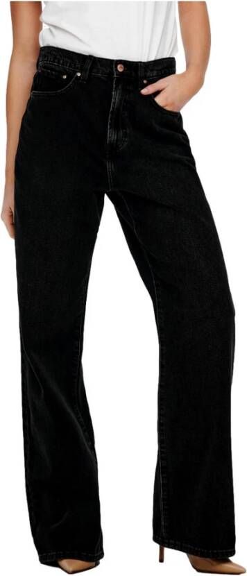 ONLY high waist wide leg jeans ONLHOPE black denim - Foto 2