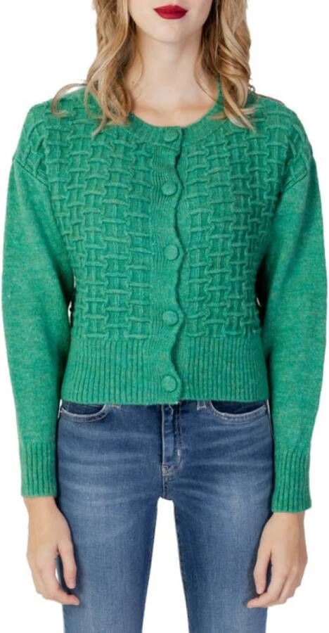 Only Groene Ronde Hals Cardigan Green Dames