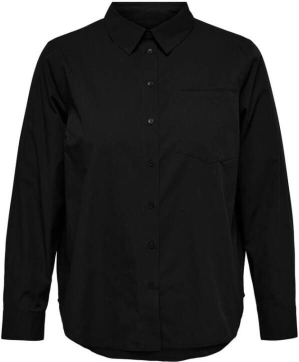 Only Carmakoma Carmilla`s Solid LS -Overhemd WVN Black | Freewear Zwart Black Dames