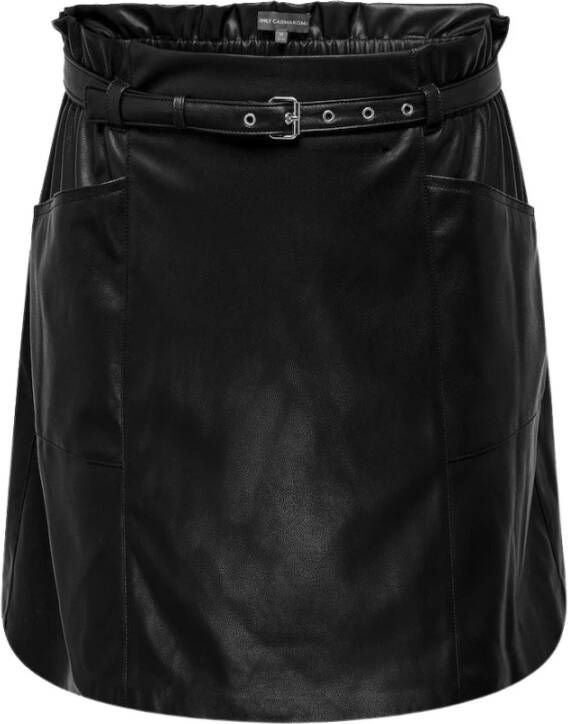 Only Carmakoma Leather Skirts Zwart Dames
