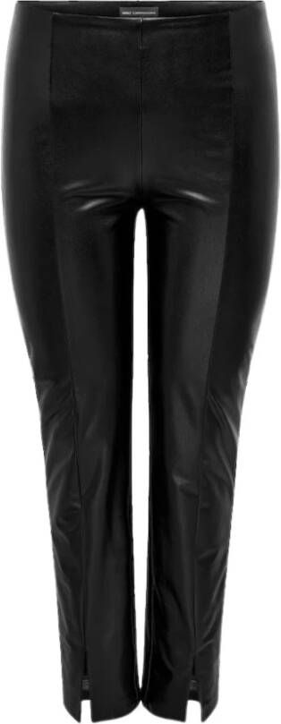 Only Carmakoma Leather Trousers Zwart Dames