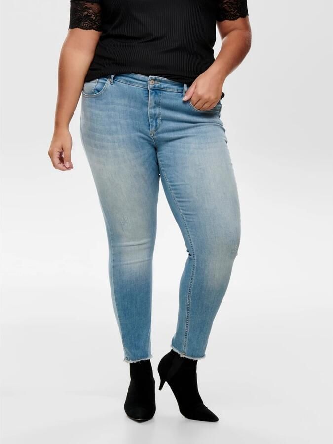 ONLY CARMAKOMA cropped regular waist skinny jeans CARWILLY light denim - Foto 4