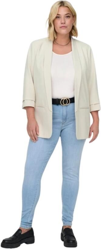 ONLY CARMAKOMA rechtvallende blazer CARELLY met plooien beige - Foto 2
