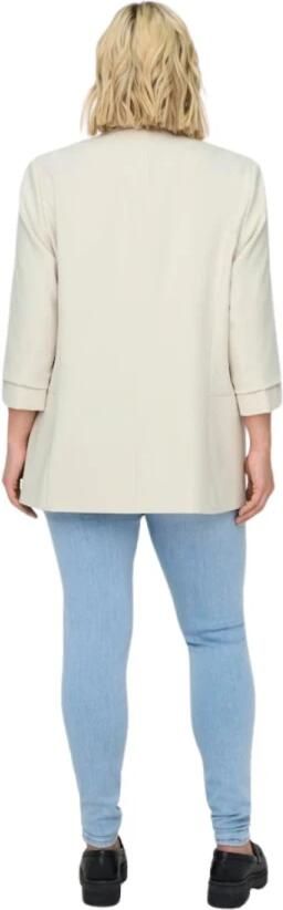 ONLY CARMAKOMA rechtvallende blazer CARELLY met plooien beige - Foto 3