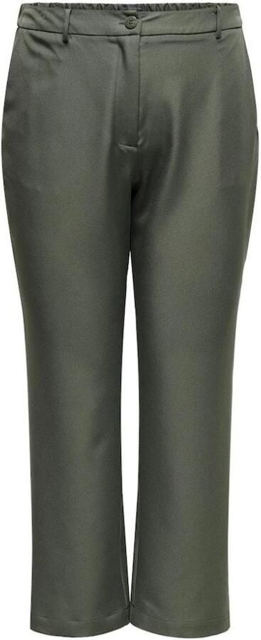 Only Carmakoma Rechte Enkelbroek in Kambaba Kleur Green Dames