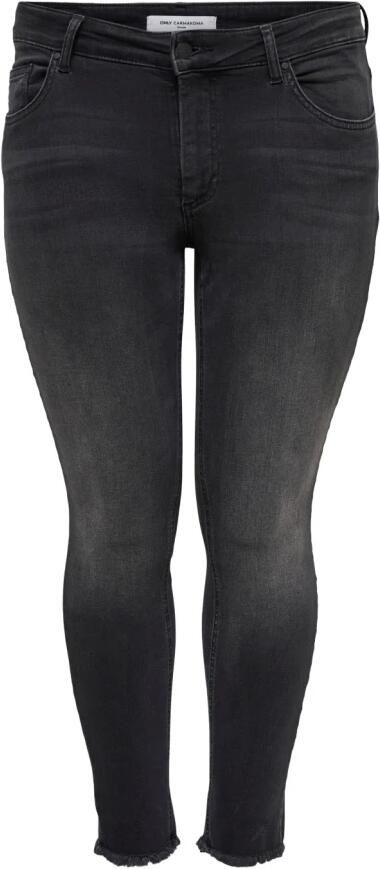 ONLY CARMAKOMA cropped regular waist skinny jeans CARWILLY antraciet - Foto 5