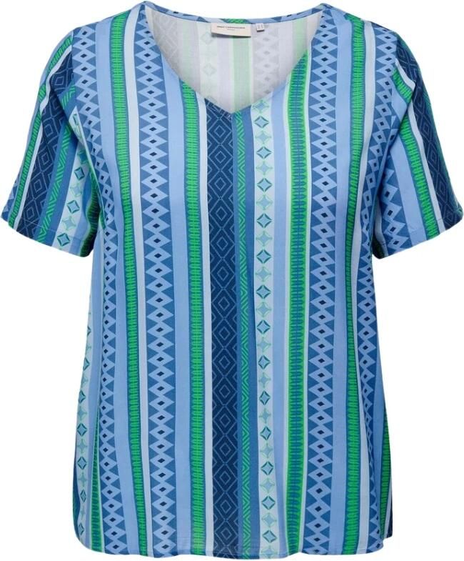ONLY CARMAKOMA PLUS SIZE blouseshirt van viscose met all-over motief