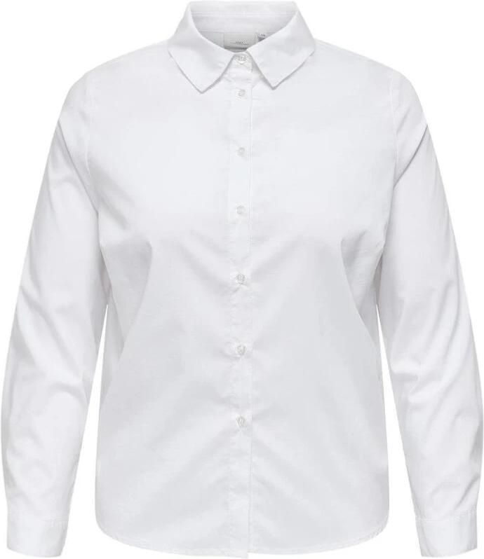 Only Carmakoma Stretchy Life Long Sleeve Shirt White Dames