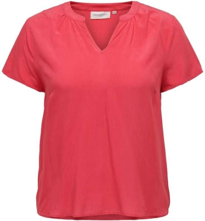 Only Carmakoma T-Shirts Roze Dames