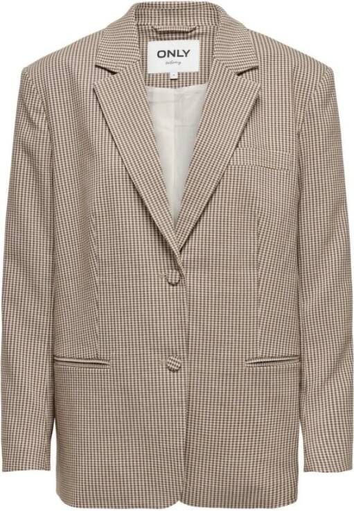 Only Check Blazer TLR in Pumice Stone MOLE en Toasted Coco Bruin Dames