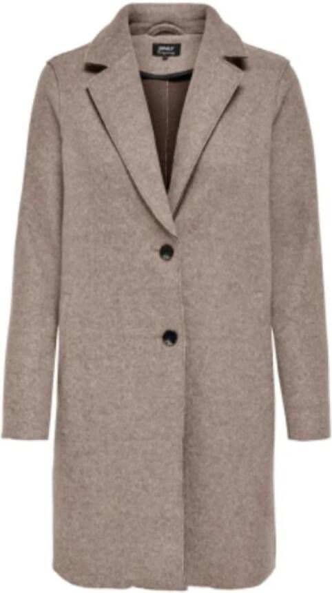 Only Lange jas met reverskraag model 'ONLCARRIE BONDED COAT'