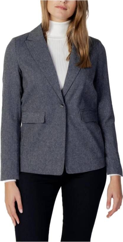 Only Grijze Marl Knoopsluiting Blazer Gray Dames