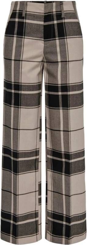 Only Geruite beige broek voor vrouwen Beige Dames