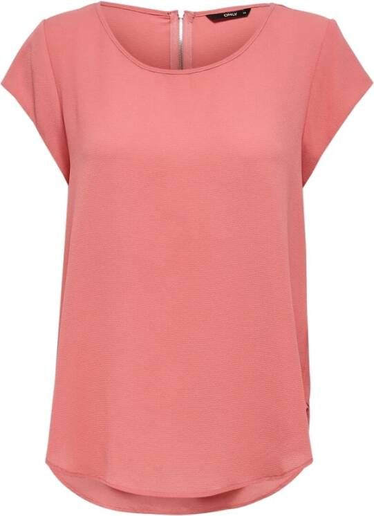 Only Dames-T-shirt manches courtes Vic solid Roze Dames