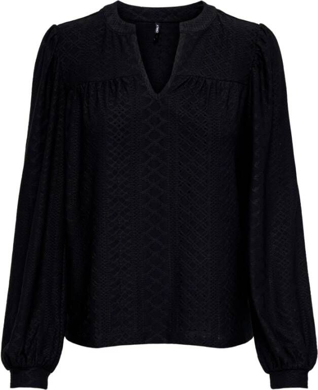Only Damesblouse met lange mouwen Onlsandra Split Jrs Black Dames