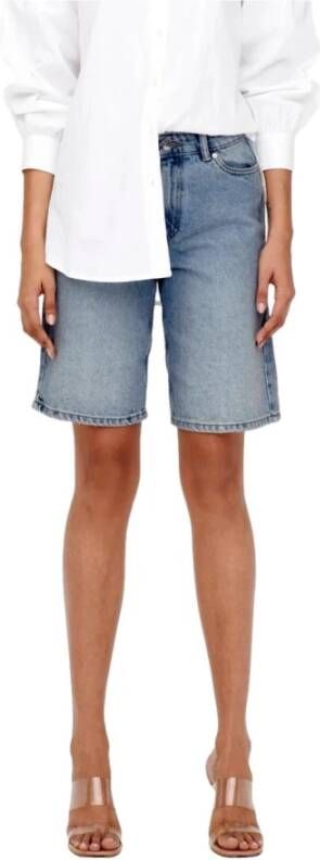 ONLY high waist wide leg bermuda jeans ONLSONNY light blue denim - Foto 7