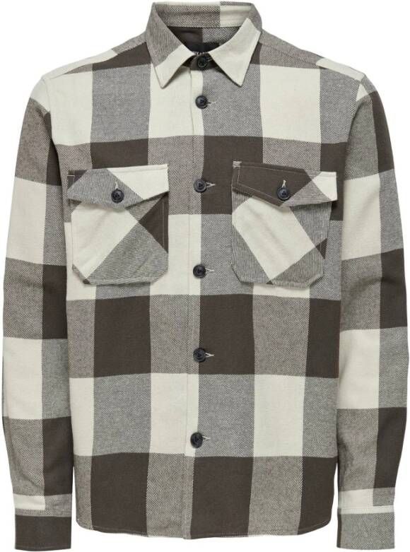 Only & Sons Casual Shirts Bruin Heren