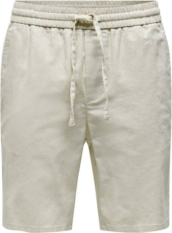 Only & Sons Casual Shorts Beige Heren