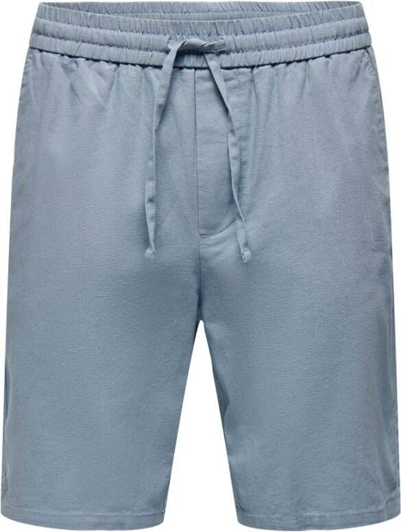 Only & Sons Casual Shorts Blauw Heren