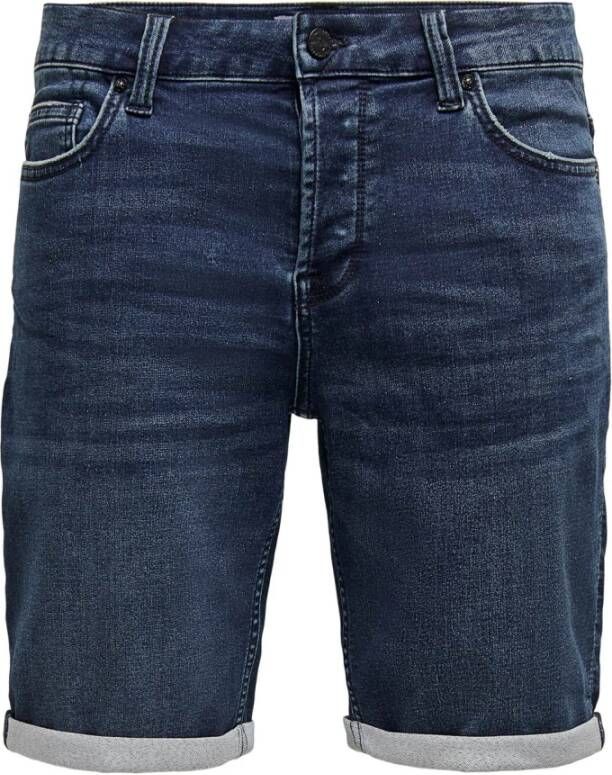 Only & Sons Denim Shorts Blauw Heren