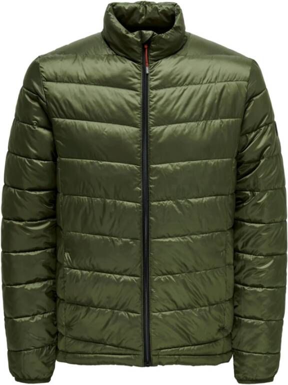 Only & Sons Down Jackets Groen Heren