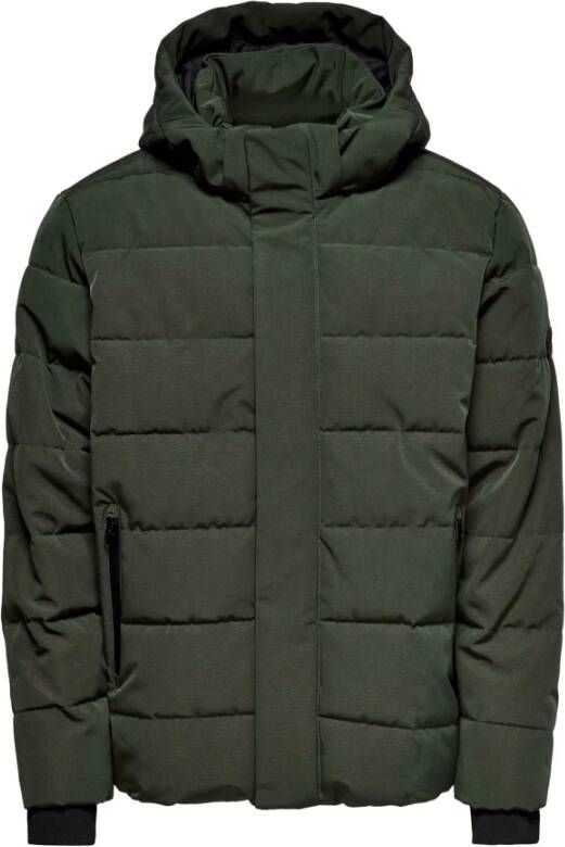 Only & Sons Down Jackets Groen Heren
